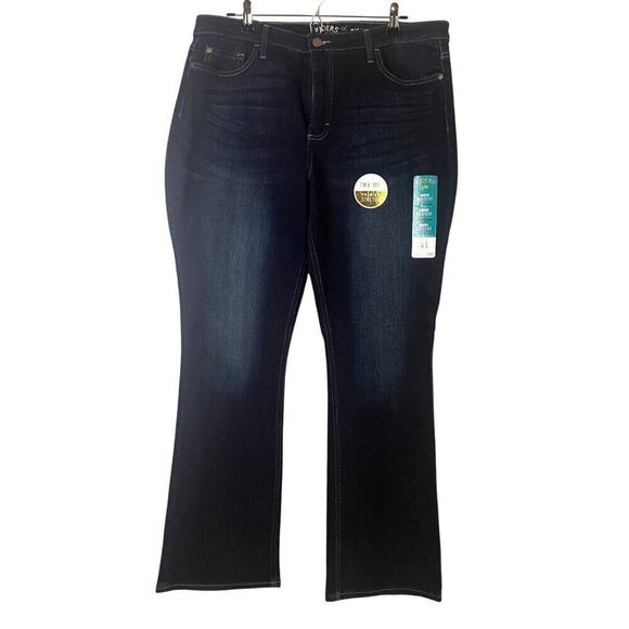 Riders by Lee Midrise Bootcut Dark Blue 18M Premium Stretch Women's Jeans Retro - Picture 1 of 9